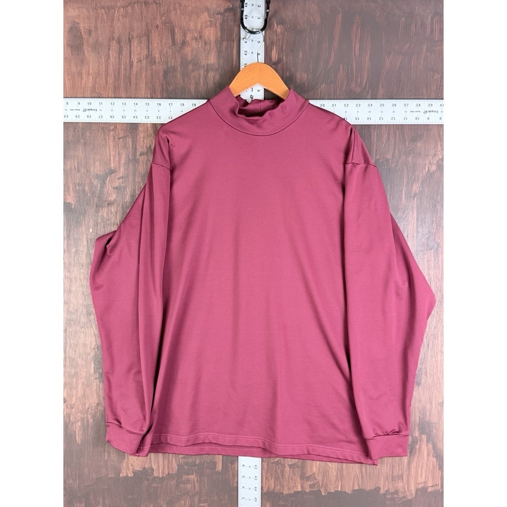 Nike Tiger Woods Golf Mock Neck Long Sleeve Performance Shirt Red Men XL Vintage